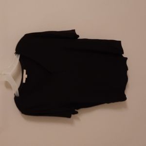 Black ribbed v-neck top